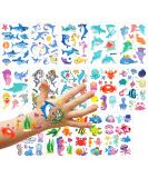 PHOGARY Kids Temporary Tattoos - Sea World Theme (20 Sheets) Marine Life Patterns - Fish, Shark, Turtle, Seahorse, Sea Star, Octopus, Crab - Fake Waterproof Tattoos for Boys and Girls - Buy Online on SooperMarket.com