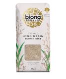 Biona Organic Long Grain Brown Rice 1 kg 1 Count (Pack of 1) - Buy Online on SooperMarket.com