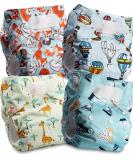Littles and Bloomz FLV2-0402 Reusable Cloth Diaper Pack - 4 Standard Velcro Diapers for Eco-Friendly Parenting - Buy Online on SooperMarket.com