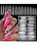 Buy LoveOurHome 240pc XXL Almond Gel x Nail Tips - Extra Long Clear Stiletto & Oval Fake Nails - 12 Sizes Full Cover Artificial Nails for Extensions & Press-On Styles - International Shipping Available - Buy Online on SooperMarket.com