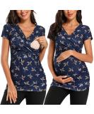 Love2Mi Maternity Nursing Shirt Short Sleeve V-Neck Breastfeeding T-Shirt Pregnancy M Flower 95 - Buy Online on SooperMarket.com