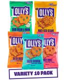 Olly's Pretzel Thins New Variety Pack 35g (Pack of 10) x2 Salted x2 Multi Seeded x2 Sour Cream x2 Sweet Chilli x2 Cheesy Low Calorie Snacks Low Fat Source of Fibre No Preservatives - Buy Online on SooperMarket.com