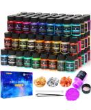 CHANGTIKEJI Mica Powder 63 Colors - 10g/Bottle of Natural Pigment Powder for Epoxy Resin Lip Gloss Eye Shadow,Paint, Dye,Soap Making,Nail Polish,Candle Making,Bath Bombs 63color*10g - Buy Online on SooperMarket.com