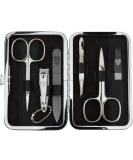 Three Swords Germany 6-Piece Manicure Set 'Genova' - Real Leather Black Nail Tui with Scissors Clippers Glass & Sapphire Nail Files Tweezers - Buy Online on SooperMarket.com