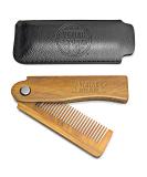 Folding Beard Comb w/Carrying Pouch for Men - All Natural Wooden Beard Comb w/Gift Box - Green Sandalwood Comb for Grooming & Combing Hair, Beards and Mustaches by Viking Revolution - Buy Online on SooperMarket.com