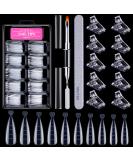 Melliex 100 pieces Dual Nail Forms Set Nail extension Double artificial nail shapes with dual-ended nail brush 10 pieces of nail tips clip and nail file for UV-acrylic nail tool type 2-100 pieces - Buy Online on SooperMarket.com