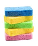 Temede Large Cellulose Sponges - Heavy Duty Dish Scrubbers - 5 Pack - Buy Online on SooperMarket.com