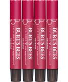 Burt's Bees Lip Balm Rhubarb 4-Pack - Moisturizing Lip Shimmer Spring Gift with Vitamin E & Coconut Oil for Women - 100% Natural Easter Basket Stuffers for All Day Hydration - 0.09 Ounce - Buy Online on SooperMarket.com