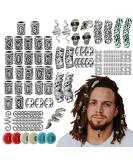 85Pcs Viking Norse Rune Beard Beads Hair Braids Dreadlock Skull Snake Wolf Turquoise Cross Accessories - Vintage Silver - Buy Online on SooperMarket.com