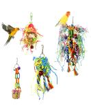 Pinenuts 4 Pack Bird Shredding Budgies Toys Parrots Chewing Hanging Foraging Toys Parrot Cage Shredder Toys Birds Cage Accessories for Small Parrots Parakeets Conures Love Birds Finches - Buy Online on SooperMarket.com