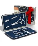 Suvorna 4-Piece Men's Grooming Kit with Scissors and Tweezers - Dark Blue - Buy Online on SooperMarket.com