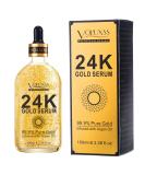 Voluxss 24K Gold Serum for Face  Skin Brightening Anti Aging Face Serum Moisturizer with Vitamin C Serum Hyaluronic Acid & Argan Oil for Dark Spots & Fine Lines  Korean Skin Care Glow Collagen Booster Serum 3.38fl.oz - Buy Online on SooperMarket.com