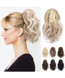 REECHO Ponytail Extension Claw Clip in Ponytail Hair Extensions 10 Inch Short Curly Ponytail Natural Wavy Synthetic Hairpiece for Women Ash Blonde with Highlights 10 Inch Ash Blonde with Highlights - Buy Online on SooperMarket.com