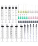 15 Pack Syringes with Blunt Tip Needles and Caps - Ideal for Lip Gloss, Paint, Epoxy Resin, Liquids, Glue, and Oil Refilling - Buy Online on SooperMarket.com