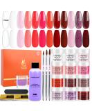 Lavender Violets Acrylic Nail Kit 12 Colors with Monomer Liquid Set - Hot Pink Halloween Red Vampire Nail Extension Powder - Professional Acrylic Tool Kit N963B - Buy Online on SooperMarket.com