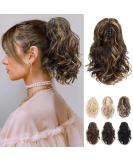 REECHO 10 Short Curly Claw Clip Ponytail Extension - Chocolate Brown with Golden Highlights - Buy Online on SooperMarket.com