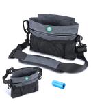 Brifit Dog Treat Training Pouch with Magnetic Closure - Grey, Double Pocket, Padded Straps, Poop Bag Dispenser - Buy Online on SooperMarket.com