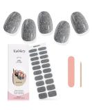 Kalolary Gel Nail Polish Strips Nail Gel Art Sticker Waterproof Full Nail Wraps Decal Sets with Nail File and Stick for Women Girls Nail Art Decor (UV/LED Lamp Required) (Shiny Grey) - Buy Online on SooperMarket.com