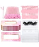 175 Piece Lash Packaging Wholesale Kit with Empty Boxes, Trays, Tweezers, and Brushes - Pink - Buy Online on SooperMarket.com