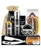 Buy MxTimwan 10-Part Beard Care Set for Men | Gift Set with Shampoo Oil Balm Comb Shears & Travel Bag - Buy Online on SooperMarket.com