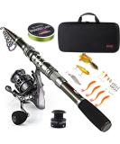 Sougayilang Fishing Rod Combos with Telescopic Fishing Pole Spinning Reels Fishing Carrier Bag for Travel Saltwater Freshwater Fishing 1.8M/5.91FT A-fishing Full Kits With Carrier Case - Buy Online on SooperMarket.com