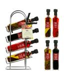 Premium Olive Oil Gift Set - 4 Infused Olive Oils & Balsamic Vinegar in Metal Rack - Perfect Italian Cooking Gift for Chefs - Buy Online on SooperMarket.com
