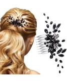 PAGOW Black Teardrop Hair Comb, Vintage Rhinestone Crystal Onyx Small Headpiece, Bridal Side Combs Handband Accessories for Women and Girls ( 5.3 x 2.6 inch ) 5.3 x 2.6 Inch, 1Pack - Buy Online on SooperMarket.com