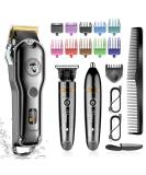 Hatteker Cordless Hair Clipper & Trimmer Kit - T-Blade, Beard & Nose Trimmer - Professional Grooming, IPX7 Waterproof - Buy Online on SooperMarket.com