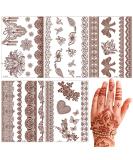 Brown Henna Temporary Tattoo Stickers - Waterproof Lace Designs for Women - Festive Party Favors - 5 Sheets - Buy Online on SooperMarket.com
