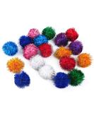 Voviggol 20-Pack Sparkle Cat Balls - Large Glittering Pom Pom Toys for Indoor Kittens - Fuzzy Colorful Balls - Buy Online on SooperMarket.com