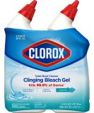 Clorox Toilet Bowl Liquid Disinfecting Cleaner with Clinging Bleach Gel, Remove Mildew and Mold, Ocean Mist Scent, 24 Ounces (Pack of 2) - Buy Online on SooperMarket.com