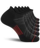 FITRELL Men's 6 Pack Ankle Running Socks Low Cut Cushioned Athletic Sports Socks Black+Red - Size 9-12 - Buy Online on SooperMarket.com