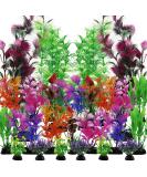 Quozuo 25 pcs Artificial Aquarium Plants - Colorful Plastic Decorations for All Tank Sizes - Buy Online on SooperMarket.com