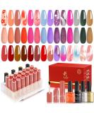 Lavender Violets 25 Pcs Gel Nail Polish Spreading Effect Blooming Gel Base Coat Glossy n Matte Top Coat Dotting Drawing Nail Brush Sparkling Fairy Shimmer Spring Soak Off UV LED Blossom Varnish C405 - Buy Online on SooperMarket.com