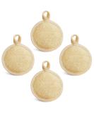Natural Face Exfoliating Loofah Pad Scrubber - 4 Pack Makeup Remover & Facial Cleansing Brush for Gentle Skin Massage & Blackhead Removal - Beige - Buy Online on SooperMarket.com
