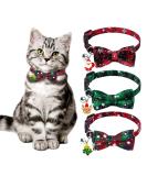 YUJUN 3Pack Christmas Cat Collars with Bow tie and Bell - Adjustable Plaid Snowflake Collar for Kittens - Breakaway Buckle Safety for Puppy - Buy Online on SooperMarket.com