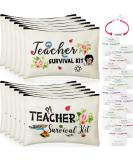 Teacher Appreciation Gift Set - 24 Piece Survival Kit, Makeup Pouch, Blessing Card Bracelet, and Cosmetic Bag for Teacher's Day - Elegant Style 9.1 x 5.9 Inch - Buy Online on SooperMarket.com