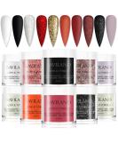 Saviland Halloween Acrylic Powder Set - 10 Colors for French Nails & 3D Nail Art - Professional Red Brown Black Polymer Powder - DIY Gifts - Gorgeous Party Queen - Buy Online on SooperMarket.com