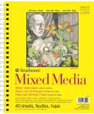 Strathmore 300 Series Mixed Media Paper Pad, Side Wire Bound, 9x12 inches, 40 Sheets (117lb/190g) - Artist Paper for Adults and Students - Watercolor, Gouache, Graphite, Ink, Pencil, Marker 9x12 Pad - Buy Online on SooperMarket.com