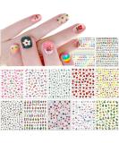 Cute Nail Stickers for Kids Little Girls 12 Sheets Self-Adhesive Nail Decals Christmas Flowers Leaves Animals Plants Fruits Nail Art Decoration for Woman - Buy Online on SooperMarket.com