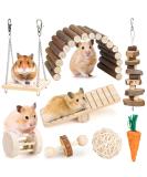Hamster Chew Toys Set Small Animal Molar Toys Teeth Care Wooden Accessories for Guinea Pigs,Chinchillas,Gerbils,Mice,Rats,Mouse Rodents Toy Swing Seesaw Bridge (Wood) - Buy Online on SooperMarket.com