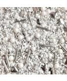 Silver sparkle white metallic wedding anniversary hen Sprinkles for cupcake cookies cake toppers pearls balls 100s and 1000s pearls decoration edible SILVER SPARKLE - Buy Online on SooperMarket.com