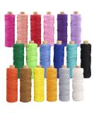 Macrame Cord 3mm x 594 Yards  18 Rolls Natural Colored Macrame Cotton Cord Rope Kit Color Variety Macrame Jute Twine String 4 Strand Twisted for Wall Hanger Plant Hanging DIY Knitting Macrame Supplies - Buy Online on SooperMarket.com