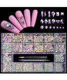 Yzzseven 12 Types of 600 Special-Shaped Diamonds  2500 Flat-Bottomed Rhinestones Mix 20 Styles Flatback Rhinestone Crystals 3D Decorations Flat Back Stones Gems Set Tweezers  Drill Pen - Buy Online on SooperMarket.com