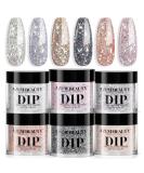 AZUREBEAUTY Dip Powder Nail Set - 6 Colors Glittery Chrome Dipping Powder Kit for Perfect Manicure - No Nail Lamp Needed - Buy Online on SooperMarket.com