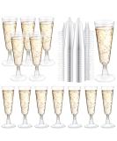 200 Pcs Clear Plastic Champagne Flutes - Disposable Toasting Glasses for Wedding & Parties - Buy Online on SooperMarket.com