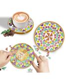 Glass Mosaic Coaster Kit - 6.1 Bamboo Coaster for Adults - Mixed Color Craft Materials for Home Decoration and Gifts - Buy Online on SooperMarket.com