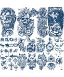 18 Sheets Semi-Permanent Tattoos for Women 4 sheets Large Flower Rose Sunflower Deer Wolf Dark Blue Fake Tattoos and 14 sheets Small Tattoo for Adult Men Kids  Lasting 1-2weeks Waterproof Temporary Tattoos Stickers (Wolf... - Buy Online on SooperMarket.com
