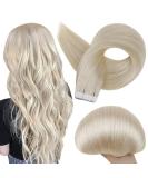 Full Shine Tape In Hair Extensions Human Hair 60 Platinum Blonde Tape Hair Extensions Real Hair 18 Inch Seamless Skin Weft Extensions 50 Grams 20 Pieces 18 Inch # 1 60 Platinum Blonde - Buy Online on SooperMarket.com