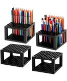 Foraineam 4-Pack 96 Holes Pencil & Brush Holder - Plastic Desk Organizer Stand Holder for Pencils Pens Paint Brushes Modeling Tools Office & Art Supplies - Buy Online on SooperMarket.com
